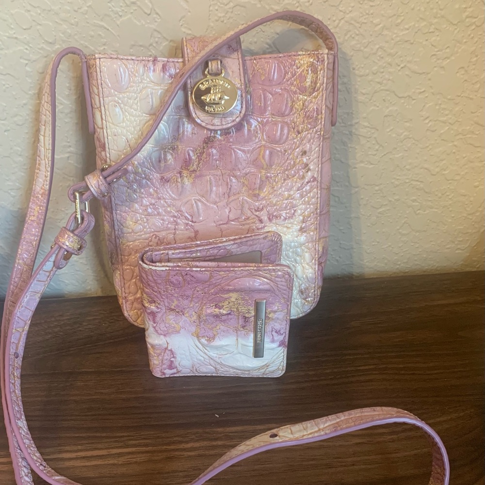 Brahmin Lilac Crossbody and Wallet